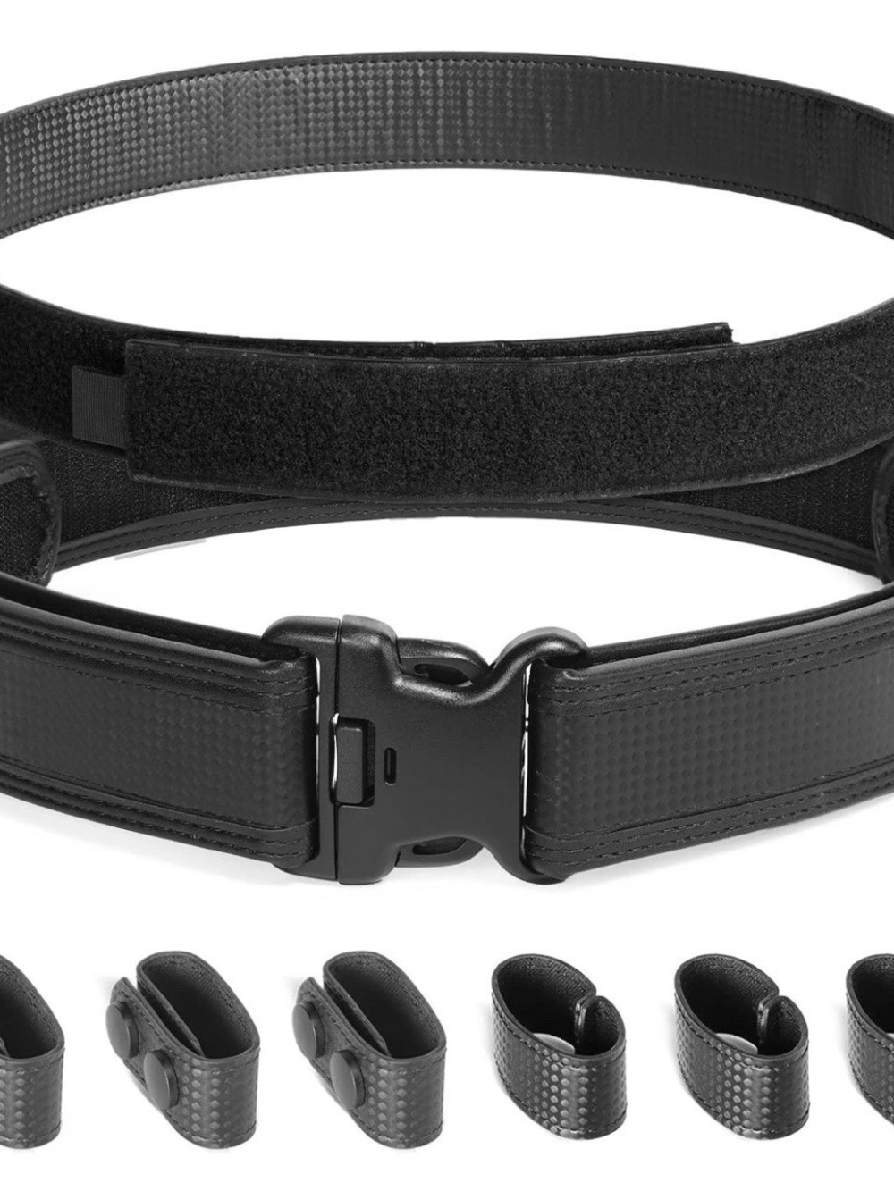 Adjustable Black Tactical Belt with Quick-Release Buckle Sz M